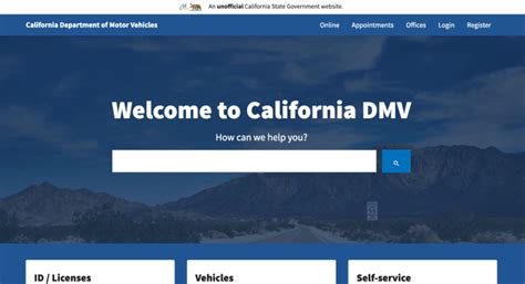 california dmv website official site.